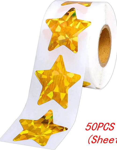 Load image into Gallery viewer, 50-500Pcs Colorful Star Stickers for Kids Reward School Classroom Adhesive Holographic Star Stickers for Teachers DIY Craft
