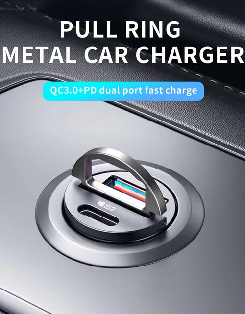 Load image into Gallery viewer, Car 100-200W Dual Port Mini USB Charger Ultra Fast Charging Cigarette Lighter Socket 12-24V Aluminum Cell Phone Charging Adapter
