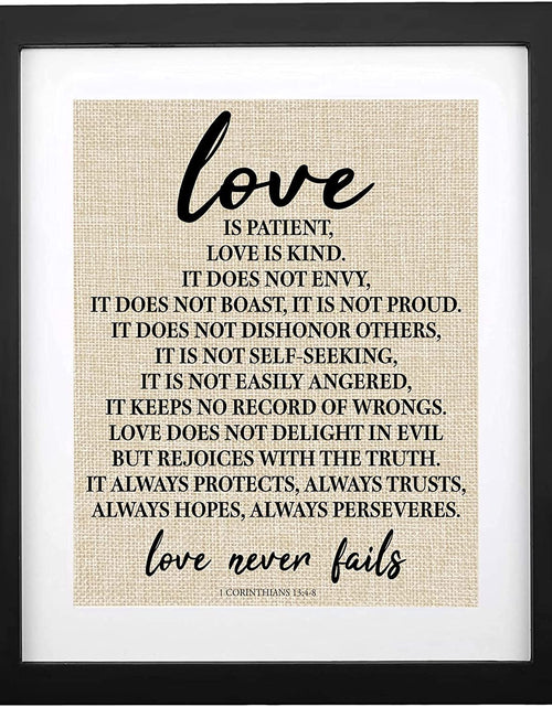 Load image into Gallery viewer, - 1 Corinthians 13, Love Is Patient Love Is Kind Christian Canvas Wall Art Farmhouse Wall Sign

