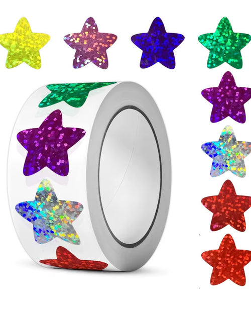 Load image into Gallery viewer, 50-500Pcs Colorful Star Stickers for Kids Reward School Classroom Adhesive Holographic Star Stickers for Teachers DIY Craft
