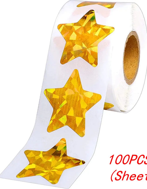 Load image into Gallery viewer, 50-500Pcs Colorful Star Stickers for Kids Reward School Classroom Adhesive Holographic Star Stickers for Teachers DIY Craft

